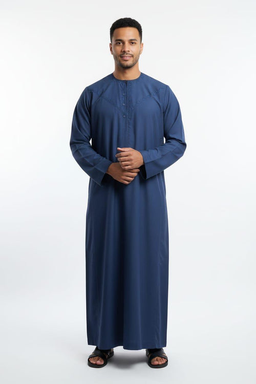 Hikayat - omani Ocean Blue Thobe Lightweight Summer
