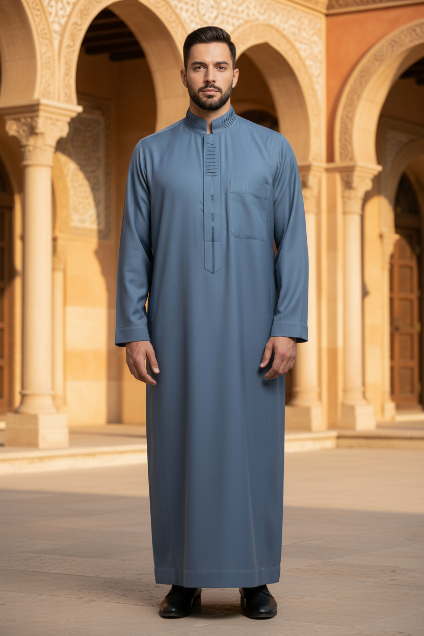 Hikayat Steel Blue Thobe — Mediterranean