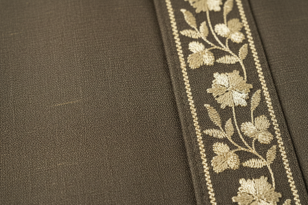 Khaki Brown Thobe — Fabric Detail Shot