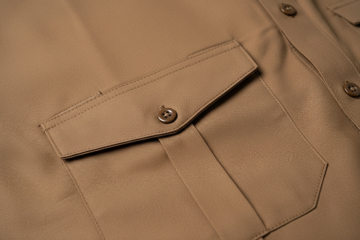Khaki Utility Thobe — Fabric & Detail