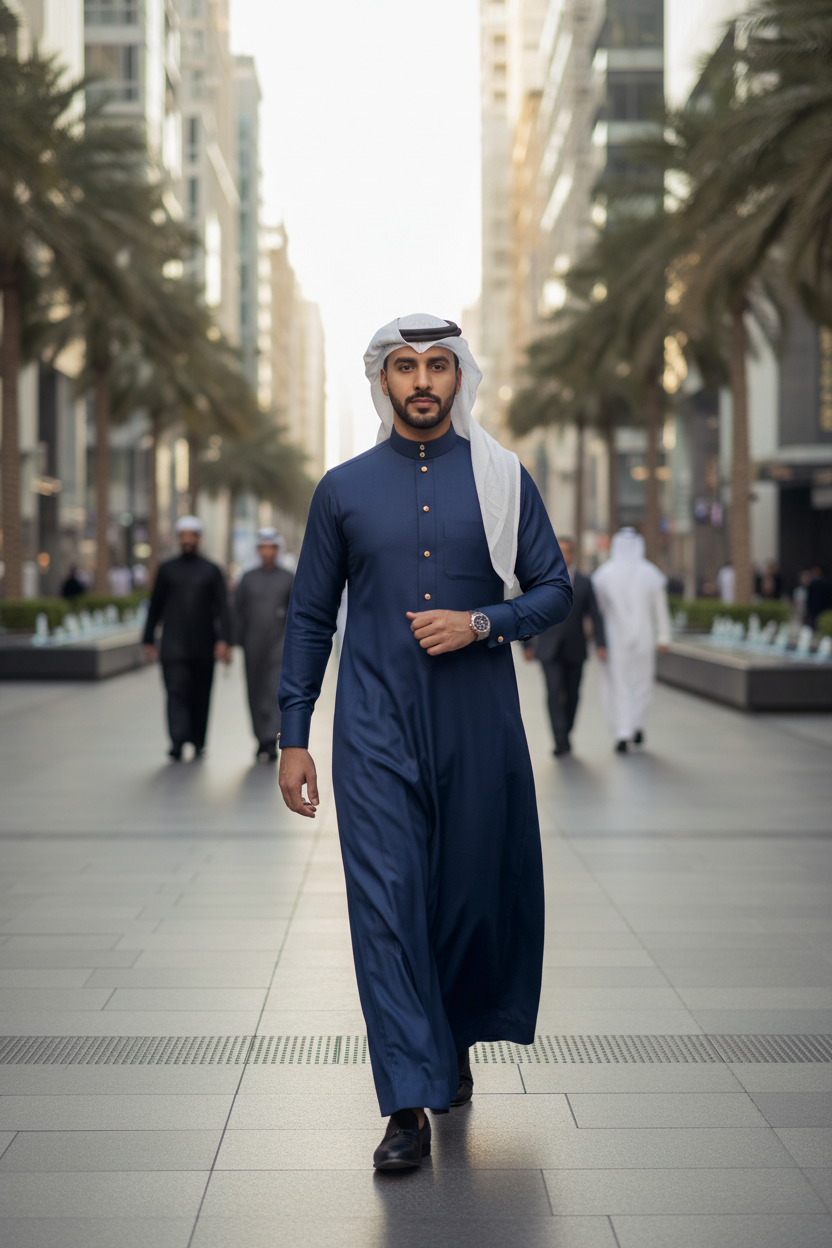 Navy Blue Thobe - City Street