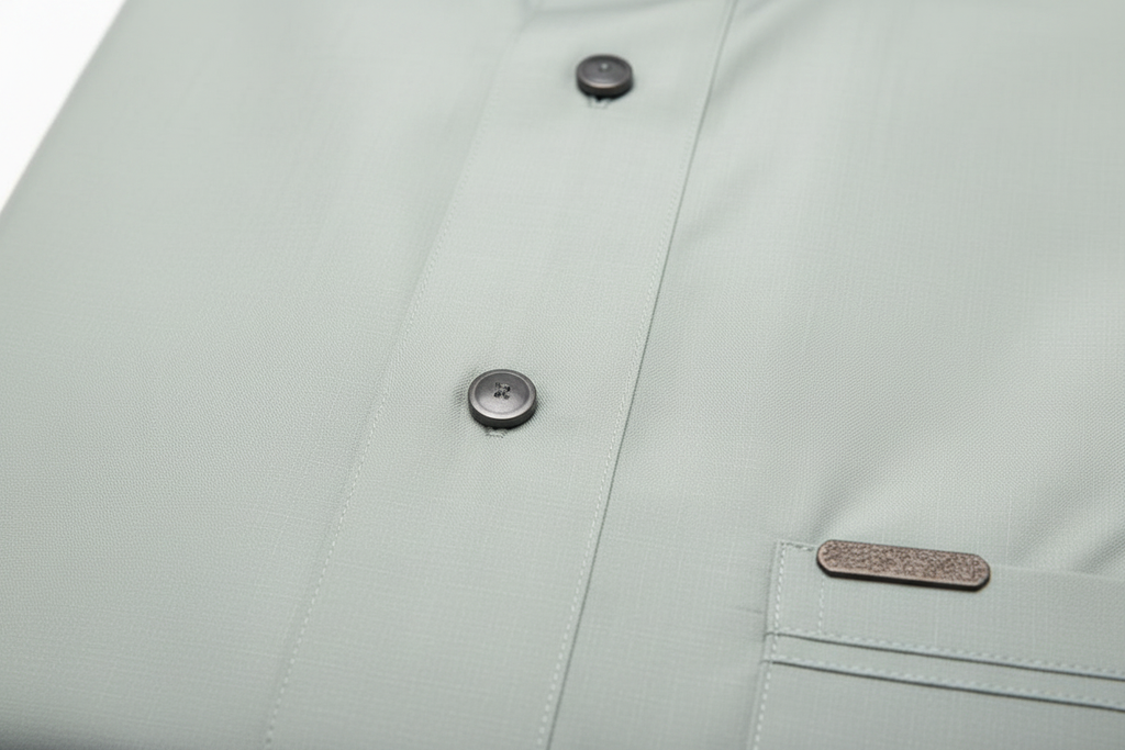 Sage Grey Thobe — Fabric Detail
