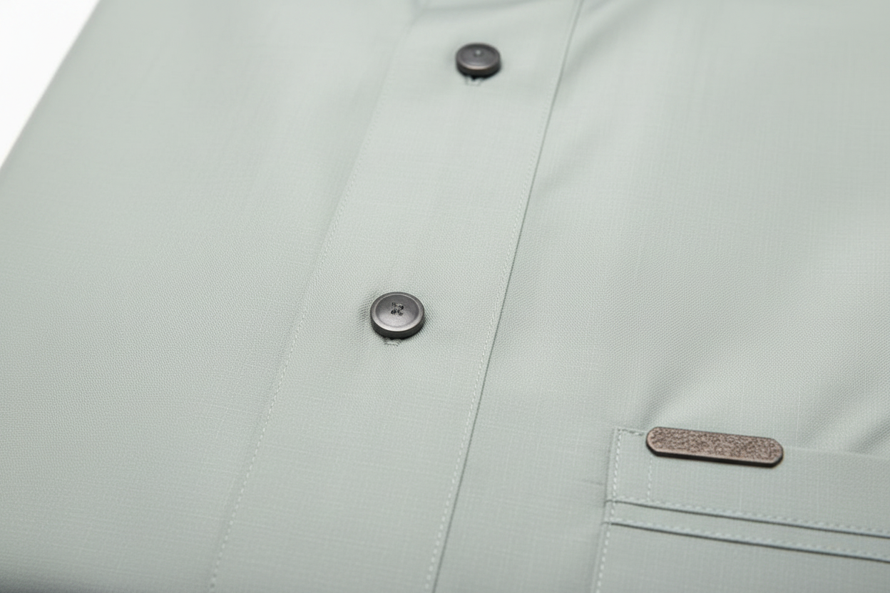 Sage Grey Thobe — Fabric Detail