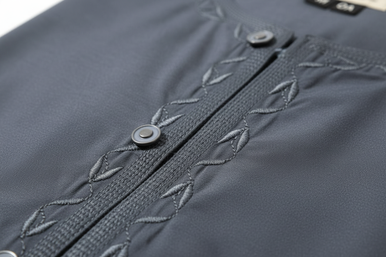 Slate Grey Thobe — Fabric Detail